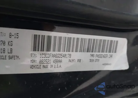 2016 Dodge Dart Se z USA, uszkodzony, nr VIN 1C3CDFAA6GD540178